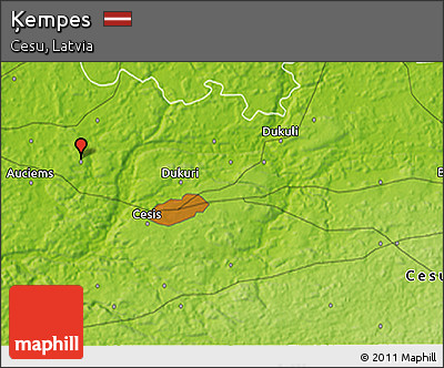 Physical 3D Map of Ķempes