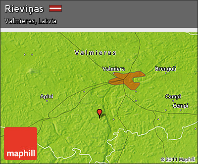 Physical 3D Map of Rieviņas