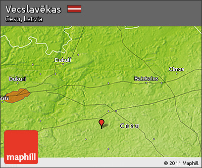 Physical 3D Map of Vecslavēkas