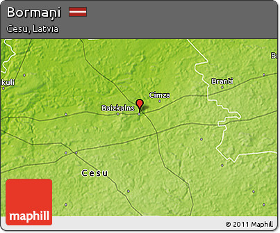 Physical 3D Map of Bormaņi