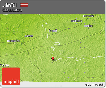 Physical 3D Map of Jānīši