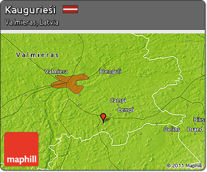 Physical 3D Map of Kaugurieši