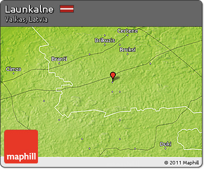 Physical 3D Map of Launkalne