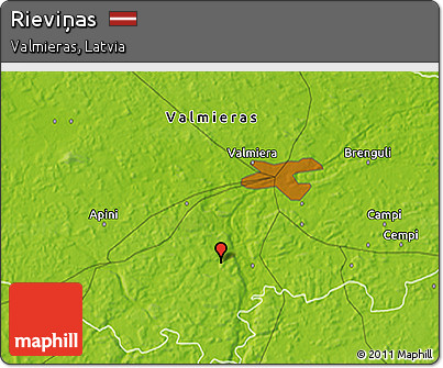 Physical 3D Map of Rieviņas