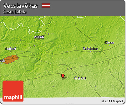 Physical 3D Map of Vecslavēkas