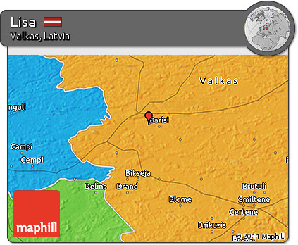 Political 3D Map of Lisa
