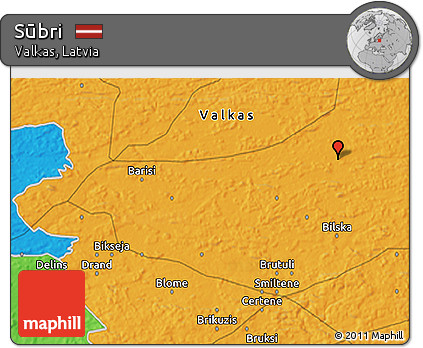 Political 3D Map of Sūbri