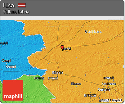 Political 3D Map of Lisa