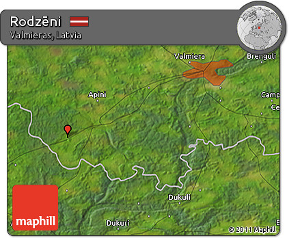 Satellite 3D Map of Rodzēni