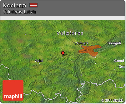 Satellite 3D Map of Kociena