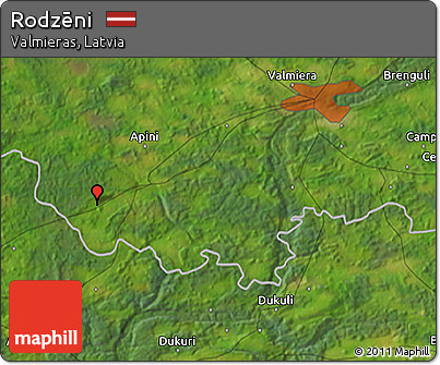 Satellite 3D Map of Rodzēni