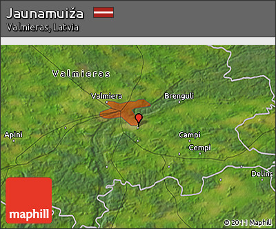 Satellite 3D Map of Jaunamuiža