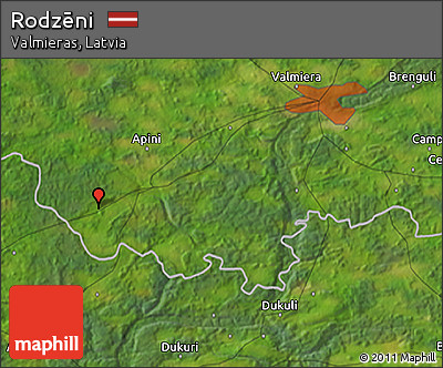 Satellite 3D Map of Rodzēni