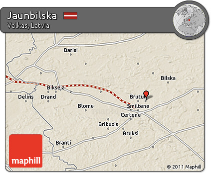 Shaded Relief 3D Map of Jaunbilska