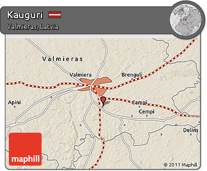 Shaded Relief 3D Map of Kauguri