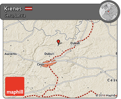 Shaded Relief 3D Map of Ķienes