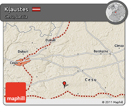 Shaded Relief 3D Map of Kļaustes