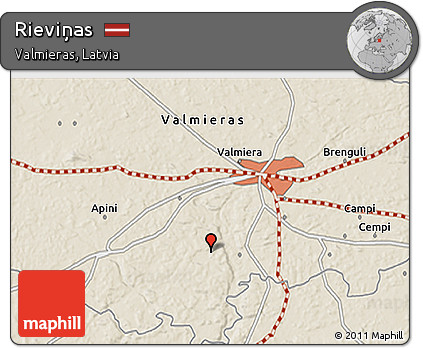 Shaded Relief 3D Map of Rieviņas