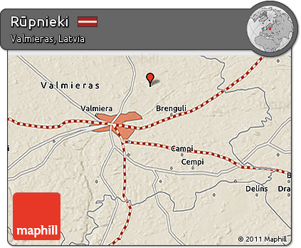 Shaded Relief 3D Map of Rūpnieki
