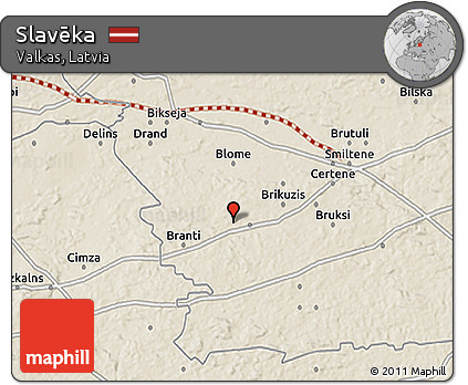 Shaded Relief 3D Map of Slavēka