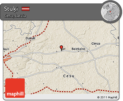 Shaded Relief 3D Map of Stuķi