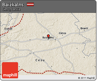 Shaded Relief 3D Map of Baižkalns