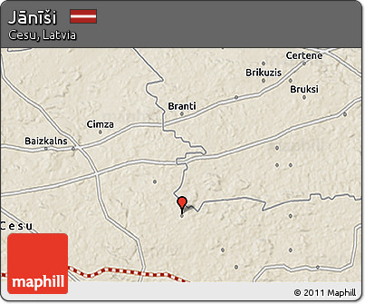 Shaded Relief 3D Map of Jānīši