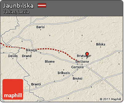 Shaded Relief 3D Map of Jaunbilska
