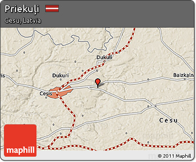 Shaded Relief 3D Map of Priekuļi