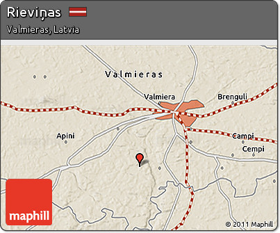 Shaded Relief 3D Map of Rieviņas