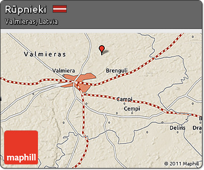 Shaded Relief 3D Map of Rūpnieki