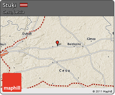 Shaded Relief 3D Map of Stuķi