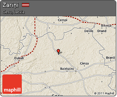 Shaded Relief 3D Map of Zariņi