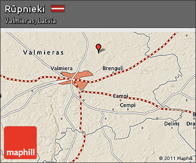 Shaded Relief 3D Map of Rūpnieki