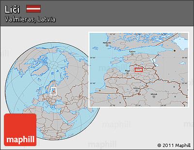 Gray Location Map of Liči