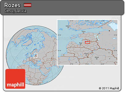 Gray Location Map of Rozes, hill shading
