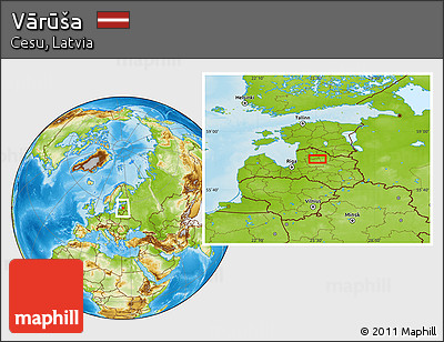 Physical Location Map of Vārūša