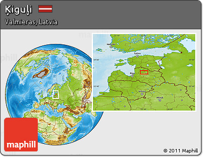 Physical Location Map of Ķiguļi