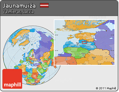 Political Location Map of Jaunamuiža