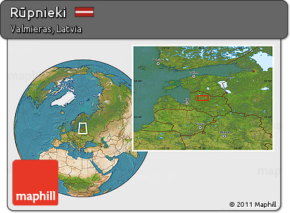 Satellite Location Map of Rūpnieki
