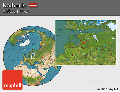 Satellite Location Map of Kaiberis