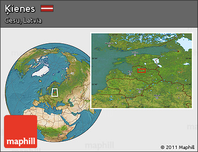 Satellite Location Map of Ķienes