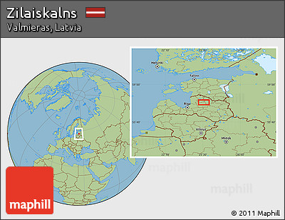 Savanna Style Location Map of Zilaiskalns