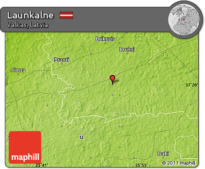 Physical Map of Launkalne