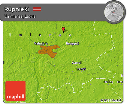 Physical Map of Rūpnieki