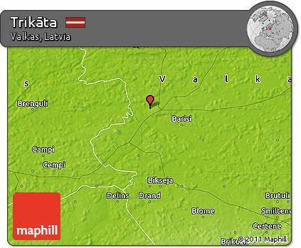 Physical Map of Trikāta