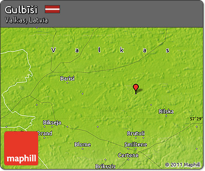 Physical Map of Gulbīši