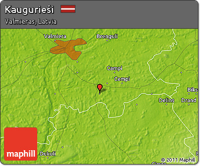 Physical Map of Kaugurieši