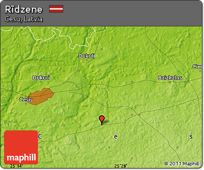 Physical Map of Rīdzene