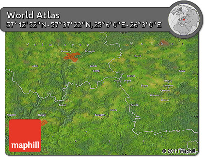 Satellite Map of the Area around 57° 25' 7" N, 25° 34' 30" E